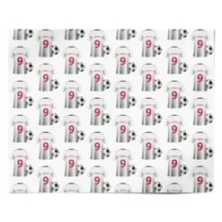 White Football Shirt Personalised Name Wrapping Paper -CaseCraze Store White Football Shirt Personalised Name Personalised Wrapping Paper Alternative