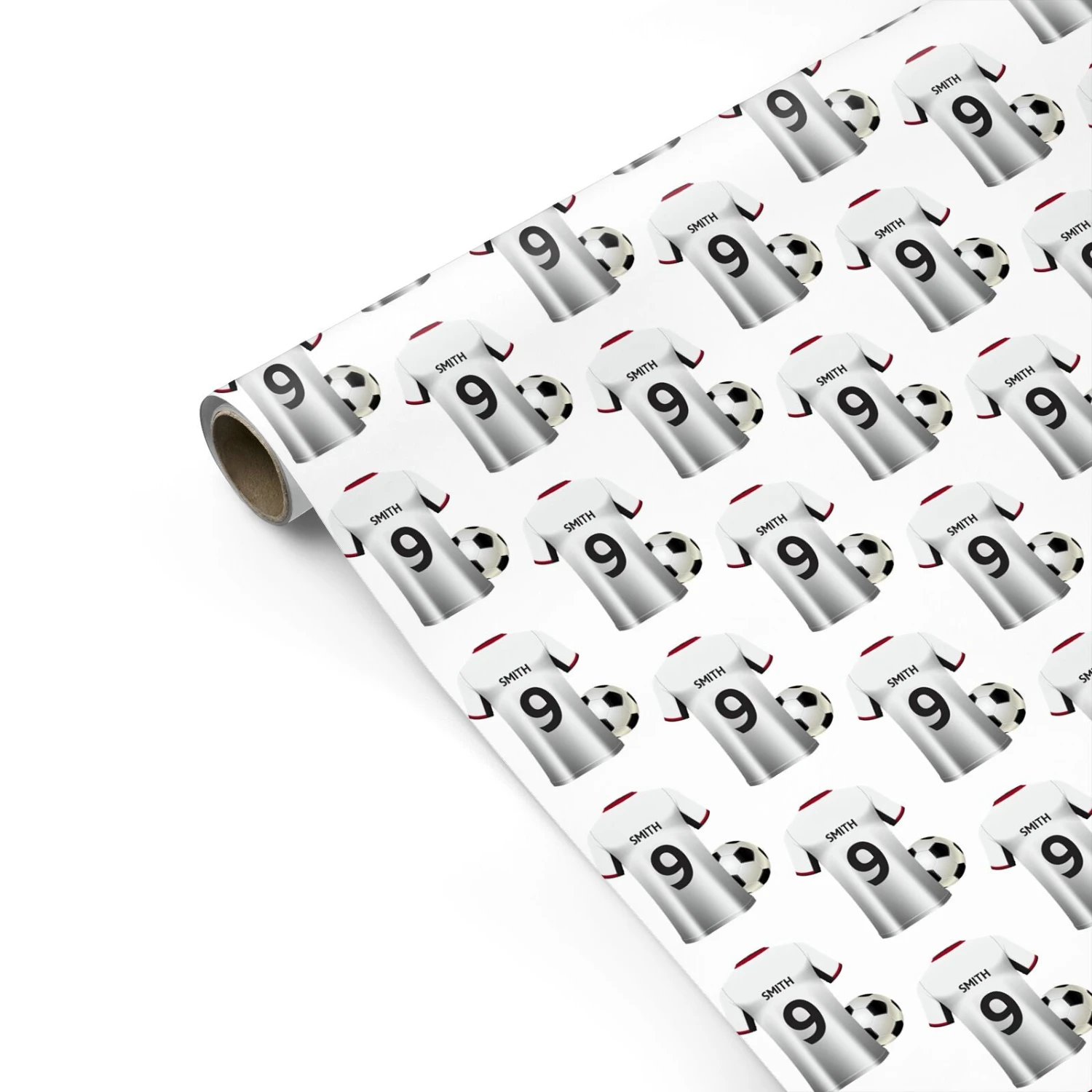 White Red Personalised Football Shirt Wrapping Paper 2 White Red Personalised Football Shirt Wrapping Paper - Image 2