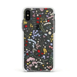 Wild Flowers IPhone Case 37 Wild Flowers IPhone Case -CaseCraze Store Wild Flowers Apple iPhone Xs Impact Case White Edge on Black Phone