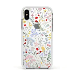 Wild Flowers IPhone Case 35 Wild Flowers IPhone Case -CaseCraze Store Wild Flowers Apple iPhone Xs Impact Case White Edge on Silver Phone