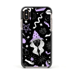 Witch IPhone Case -CaseCraze Store Witch Apple iPhone Xs Impact Case Black Edge on Gold Phone