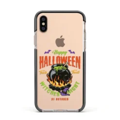 Witch Cauldron IPhone Case 39 Witch Cauldron IPhone Case -CaseCraze Store Witch Cauldron Apple iPhone Xs Impact Case Black Edge on Gold Phone