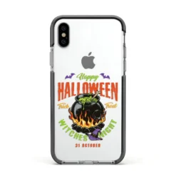 Witch Cauldron IPhone Case 38 Witch Cauldron IPhone Case -CaseCraze Store Witch Cauldron Apple iPhone Xs Impact Case Black Edge on Silver Phone