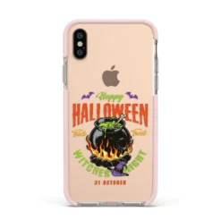 Witch Cauldron IPhone Case 36 Witch Cauldron IPhone Case -CaseCraze Store Witch Cauldron Apple iPhone Xs Impact Case Pink Edge on Gold Phone