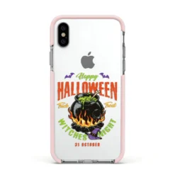Witch Cauldron IPhone Case 35 Witch Cauldron IPhone Case -CaseCraze Store Witch Cauldron Apple iPhone Xs Impact Case Pink Edge on Silver Phone