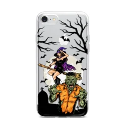 Witch Meets Zombie IPhone Case -CaseCraze Store Witch Meets Zombie iPhone 7 Bumper Case on Silver iPhone