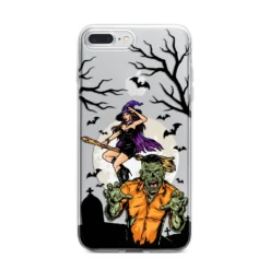 Witch Meets Zombie IPhone Case -CaseCraze Store Witch Meets Zombie iPhone 7 Plus Bumper Case on Silver iPhone