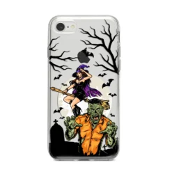 Witch Meets Zombie IPhone Case -CaseCraze Store Witch Meets Zombie iPhone 8 Bumper Case on Silver iPhone