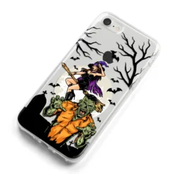 Witch Meets Zombie IPhone Case -CaseCraze Store Witch Meets Zombie iPhone 8 Bumper Case on Silver iPhone Alternative Image