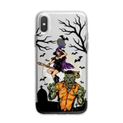 Witch Meets Zombie IPhone Case -CaseCraze Store Witch Meets Zombie iPhone X Bumper Case on Silver iPhone Alternative Image 1