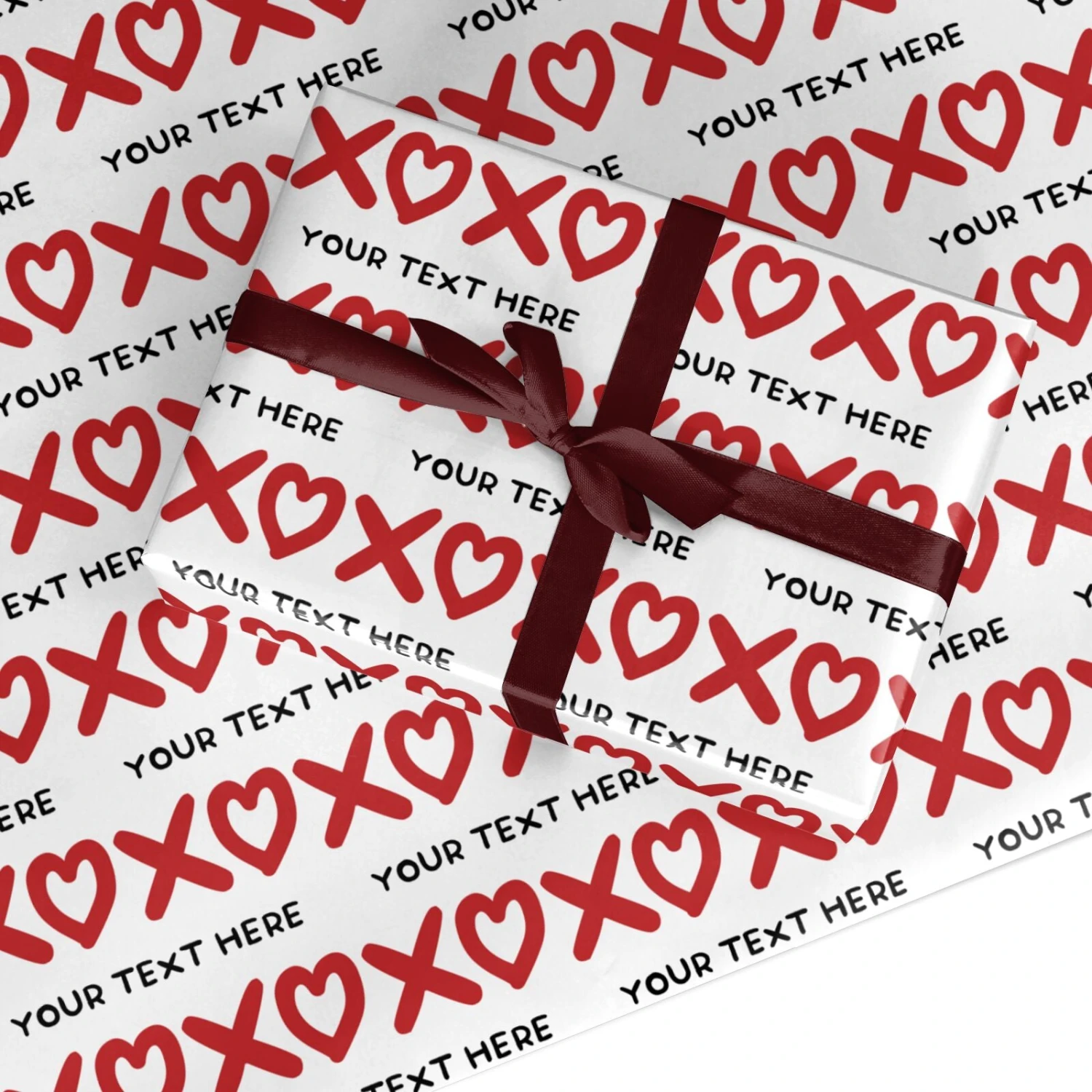 XOXO Valentines Personalised Wrapping Paper 1 XOXO Valentines Personalised Wrapping Paper