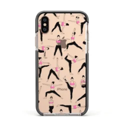 Yoga IPhone Case -CaseCraze Store Yoga Apple iPhone Xs Impact Case Black Edge on Gold Phone