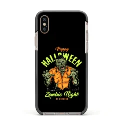 Zombie IPhone Case -CaseCraze Store Zombie Apple iPhone Xs Impact Case Black Edge on Gold Phone