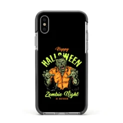Zombie IPhone Case -CaseCraze Store Zombie Apple iPhone Xs Impact Case Black Edge on Silver Phone