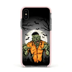 Zombie Night IPhone Case -CaseCraze Store Zombie Night Apple iPhone Xs Impact Case Pink Edge on Black Phone
