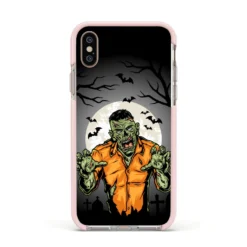 Zombie Night IPhone Case -CaseCraze Store Zombie Night Apple iPhone Xs Impact Case Pink Edge on Gold Phone